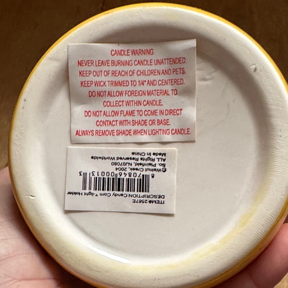 Halloween Pumpkin Ceramic Plate Pumpkin candle holders and candy corn tea light - Picture 6 of 7